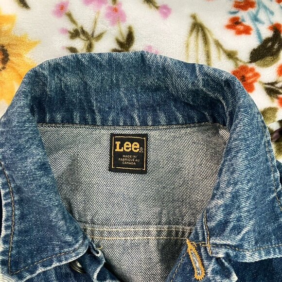 Vintage Riders Lee Jean Jacket Distressed Denim Cropped Trucker - Picture 6 of 8